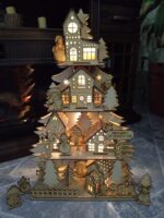 Archivo vectorial de pueblo navideño para corte láser - Diseño decorativo para fiestas - Imagen 2