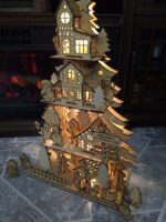 Archivo vectorial de pueblo navideño para corte láser - Diseño decorativo para fiestas - Imagen 3