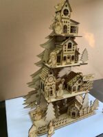 Archivo vectorial de pueblo navideño para corte láser - Diseño decorativo para fiestas - Imagen 8