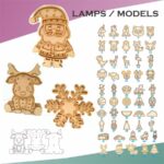 Candelabros navideños LED para corte láser: diseños de reno, Santa y más en DXF, AI, PDF - Imagen 2