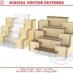 Estantes de exhibición cortados con láser - Archivo SVG para Glowforge en 3 tamaños para retail