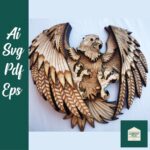 Águila Mandala Multicapa SVG para Corte Láser | Archivo DXF y Diseño 3D Ideal para Glowforge - Imagen 2