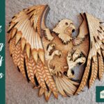 Águila Mandala Multicapa SVG para Corte Láser | Archivo DXF y Diseño 3D Ideal para Glowforge