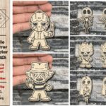 Paquete 15 Personajes de Terror SVG para Pendientes de Madera - Archivos para Corte Láser DXF, AI, EPS