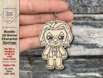 Paquete 15 Personajes de Terror SVG para Pendientes de Madera - Archivos para Corte Láser DXF, AI, EPS - Imagen 5
