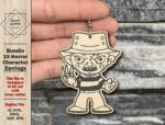 Paquete 15 Personajes de Terror SVG para Pendientes de Madera - Archivos para Corte Láser DXF, AI, EPS - Imagen 7