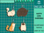 Pendientes de Gato Divertidos SVG - Bundle de Archivos de Corte Láser para Glowforge y Cricut - Imagen 2
