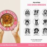 Juego de 233 letreros de pared SVG personalizados para perros - Arte de pared cortado con láser y regalo ideal