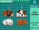 Paquete SVG de Aretes de Perro Divertidos | Archivos Cortados con Láser para Aretes de Animales - Imagen 7