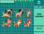 Paquete SVG de Aretes de Perro Divertidos | Archivos Cortados con Láser para Aretes de Animales - Imagen 5