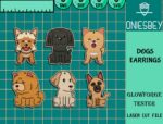 Paquete SVG de Aretes de Perro Divertidos | Archivos Cortados con Láser para Aretes de Animales - Imagen 3