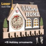 Paquete de llaveros SVG para corte láser: adornos navideños e intercambiables - Descarga instantánea