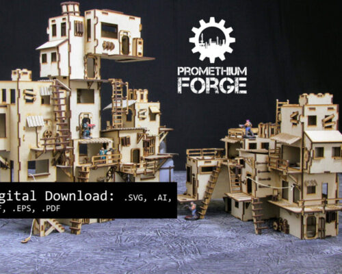 Conjunto de Terreno para Shanty Town - Diseño Digital para Corte Láser (.svg, .dxf, .eps, .pdf)