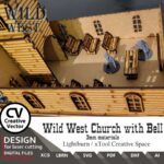 Iglesia del Salvaje Oeste en SVG para Corte Láser - Miniaturas 28-34 mm - Imagen 3