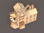 Molino colgante iluminado: kits de corte láser para maquetas de madera 3D y edificios medievales SVG DXF - Imagen 7