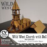 Iglesia del Salvaje Oeste en SVG para Corte Láser - Miniaturas 28-34 mm - Imagen 2