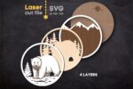 Pack de archivos SVG de animales del bosque invernal para corte láser Glowforge - Letreros decorativos - Imagen 5