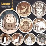 Pack de archivos SVG de animales del bosque invernal para corte láser Glowforge - Letreros decorativos