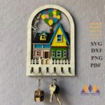 Llavero Casa de Globos y Decoración de Pared Corte Láser para Glowforge - Arte en Madera Personalizado - Imagen 2