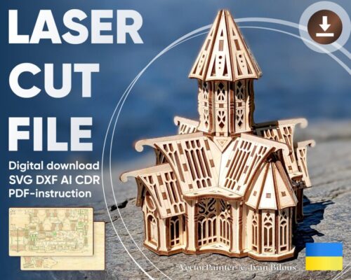 Castillo Gótico SVG para Corte Láser - Proyecto 3D Personalizable Ideal para Decoración