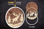 Pack de archivos SVG de animales del bosque invernal para corte láser Glowforge - Letreros decorativos - Imagen 4