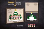 Paquete SVG de árbol genealógico de pingüinos para corte láser - Personaliza tu marco familiar de Navidad - Imagen 7