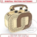 Bolso de madera vectorial SVG para corte láser - Diseño de mano y hombro, Archivo 95