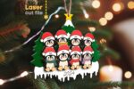 Paquete SVG de árbol genealógico de pingüinos para corte láser - Personaliza tu marco familiar de Navidad