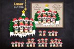 Paquete SVG de árbol genealógico de pingüinos para corte láser - Personaliza tu marco familiar de Navidad - Imagen 4