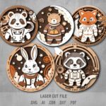 Paquete SVG de Animales Astronautas para Corte Láser Glowforge - Diseño Espacial y Estelar