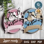 Cigüeña con Bebé SVG Personalizado para Corte Láser - Diseño Decorativo DIY para Recién Nacidos - Imagen 2