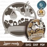 Cigüeña con Bebé SVG Personalizado para Corte Láser - Diseño Decorativo DIY para Recién Nacidos - Imagen 6