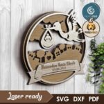 Cigüeña con Bebé SVG Personalizado para Corte Láser - Diseño Decorativo DIY para Recién Nacidos