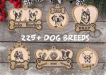 Paquete SVG de Adornos Navideños con 225 Razas de Perros para Decoraciones Festivas