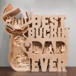 Cuadro decorativo multicapa "El mejor papá del mundo" para corte láser - Archivos vectoriales Día del Padre