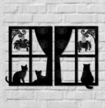 Siluetas de Gatos para Decoración de Paredes - Paquete Personalizable PNG, SVG, DXF, PDF para Corte Láser - Imagen 2