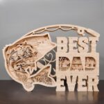 Cuadro de pesca en capas: diseño artístico para corte láser, personalizable y descarga instantánea