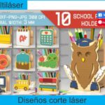 Paquete con 10 diseños de portalápices escolares
