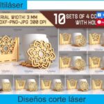 Paquete con 10 diseños de portavasos Mándalas