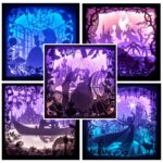 Plantilla de caja de luz de corte láser Princesas 5en1 - 9x9 pulgadas para manualidades creativas