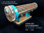 Diseños de Caleidoscopio para Cortar con Láser (3 Modelos + Soporte) Compatibles con Glowforge