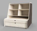 Organizador de escritorio de madera para kit de costura - Soporte de lápiz y artesanías - Archivo DXF, PDF, SVG