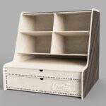 Organizador de escritorio de madera para kit de costura - Soporte de lápiz y artesanías - Archivo DXF, PDF, SVG