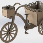 Caja de Flores Triciclo | Archivos Laser SVG DXF CDR para Corte CNC - Descarga Instantánea