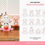 Soportes de huevos de Pascua personalizados, diseño vectorial para decoraciones únicas