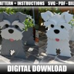 Maceta Schnauzer de Madera - Jardín Decorativo, Plantador Personalizado, Archivo Digital Corte Láser SVG/PDF/DXF