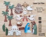 Bandeja de Natividad Cortada con Láser | 10 Diseños en SVG y PDF para Decoración Navideña - Imagen 2