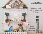Bandeja de Natividad Cortada con Láser | 10 Diseños en SVG y PDF para Decoración Navideña