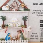 Bandeja de Natividad Cortada con Láser | 10 Diseños en SVG y PDF para Decoración Navideña