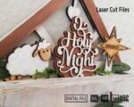 Bandeja de Natividad Cortada con Láser | 10 Diseños en SVG y PDF para Decoración Navideña - Imagen 4